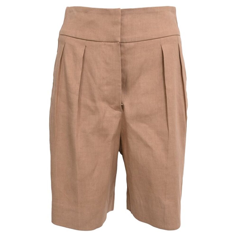 Brunello Cucinelli Pleated Shorts in Beige Polyester